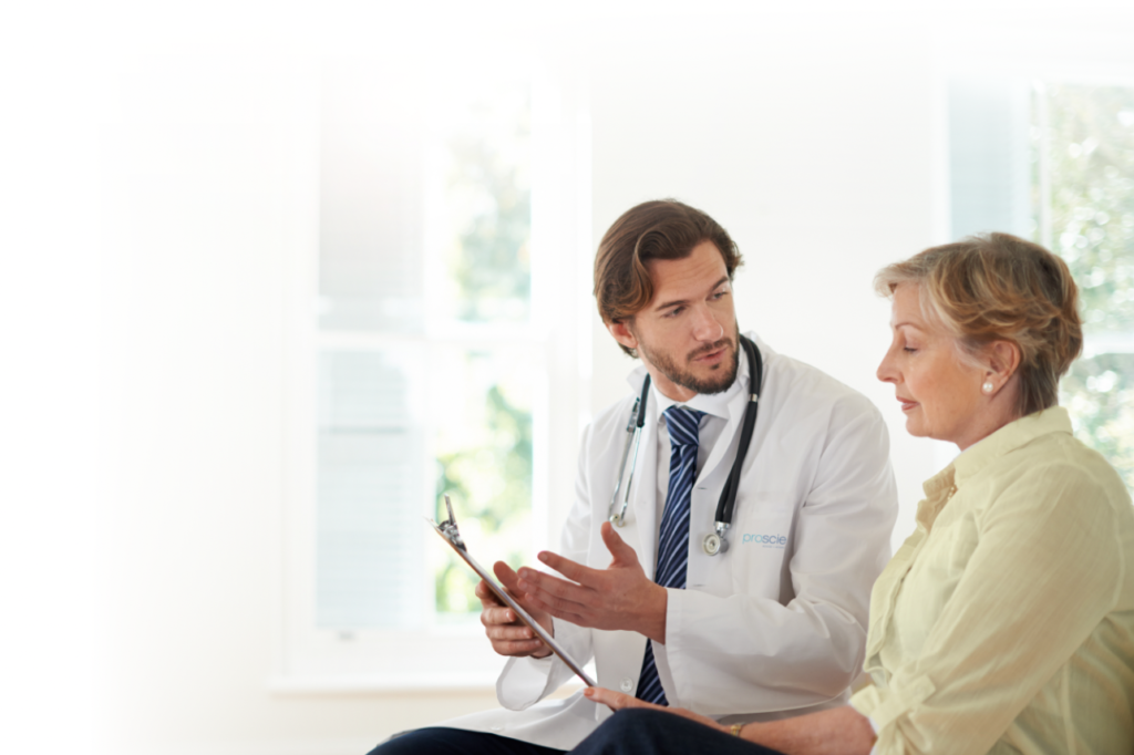 patient consulting with a physician