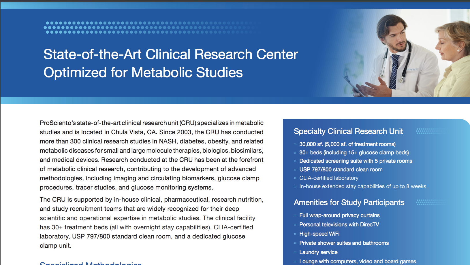 image of ProSciento’s State-of-the-Art Clinical Research Center for Metabolic Studies