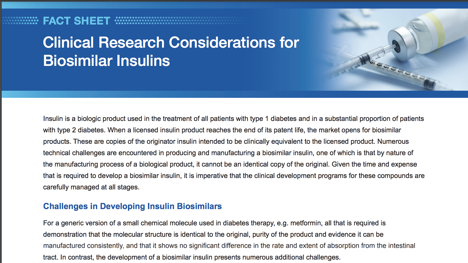 Clinical Research Considerations for Biosimilar Insulins thumbnail