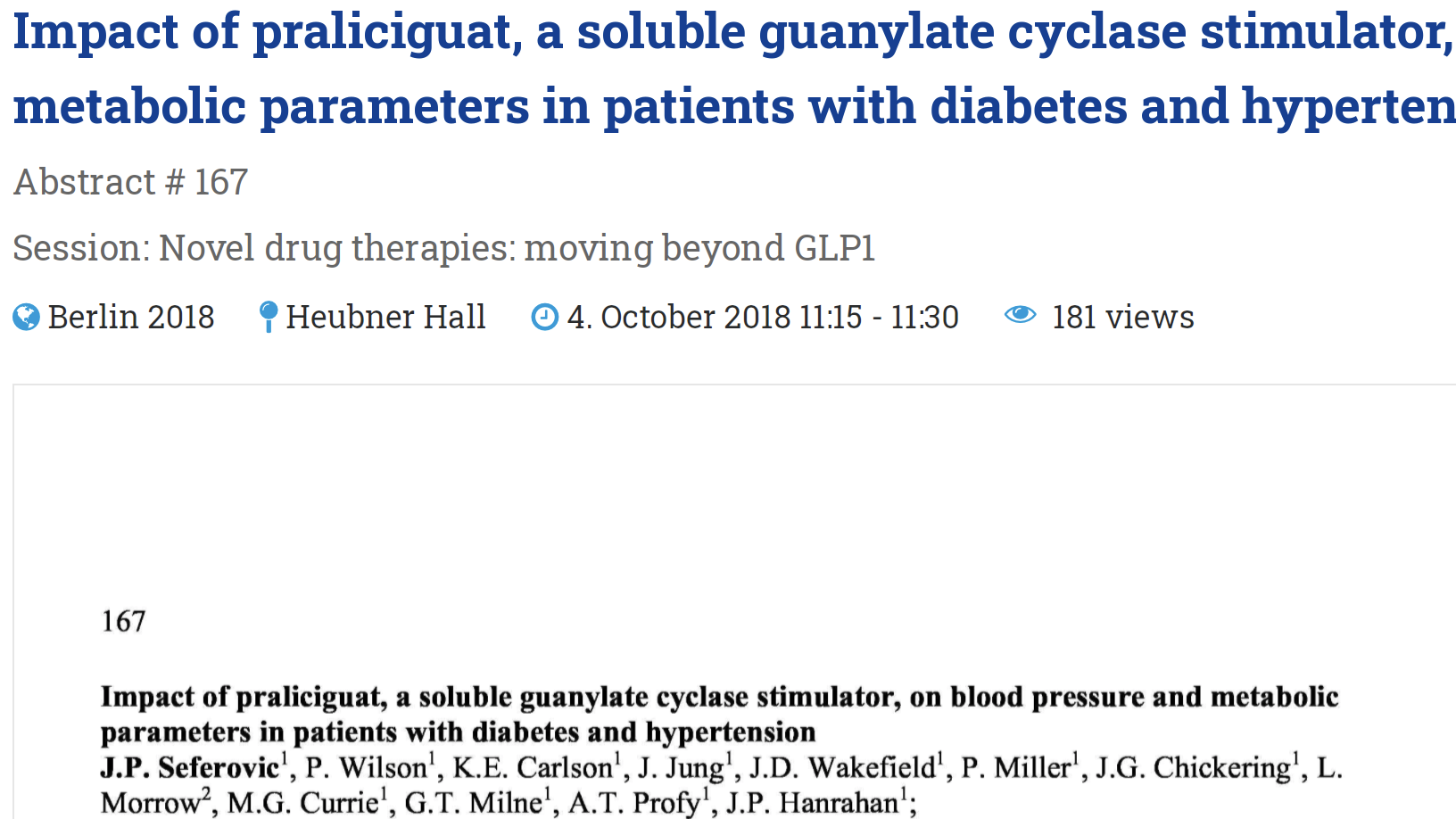 image of Impact of praliciguat, a soluble guanylate cyclase stimulator, on blood pressure and metabolic parameters in patients with diabetes and hypertension