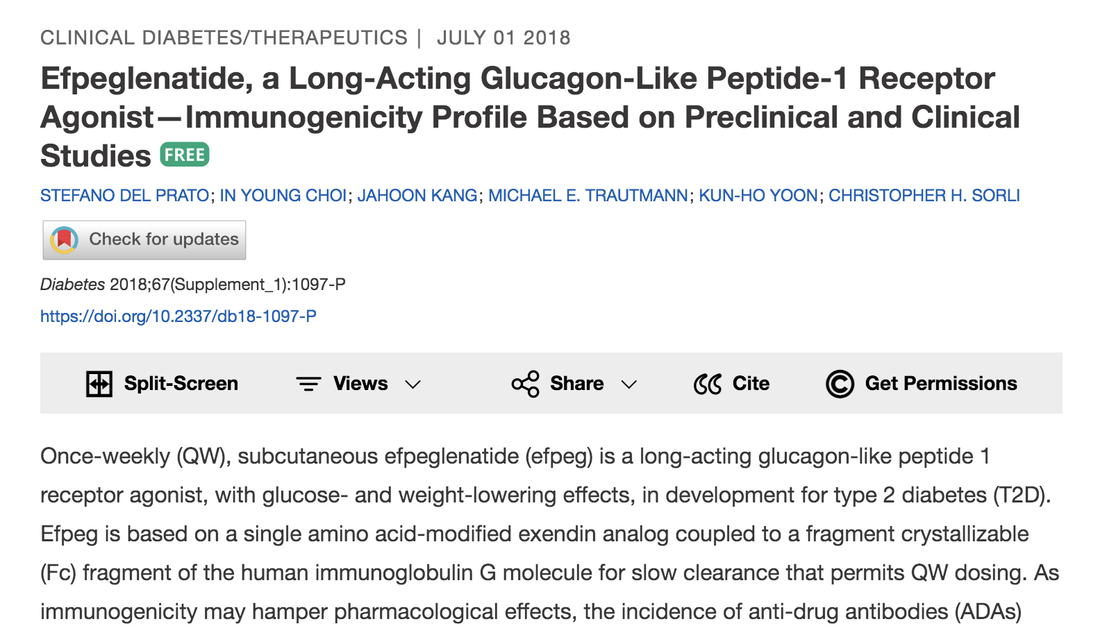 Efpeglenatide, a Long-Acting Glucagon-Like Peptide-1 Receptor Agonist—Immunogenicity Profile Based on Preclinical and Clinical Studies thumbnail