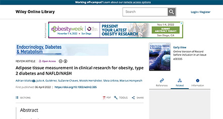 Adipose tissue measurement in clinical research for obesity, type 2 diabetes and NAFLD/NASH thumbnail